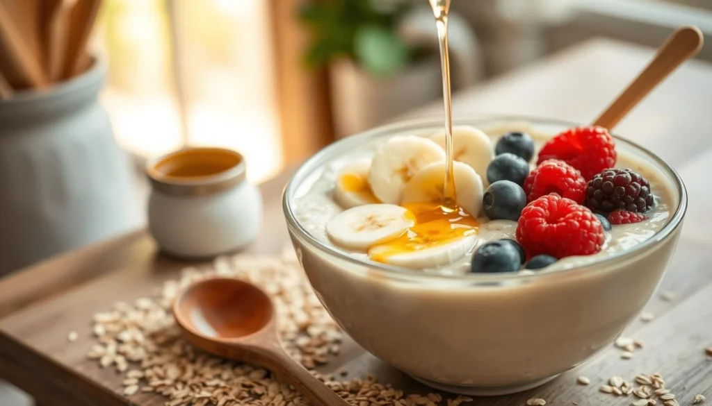 Haferflocken mit Früchten und Honig